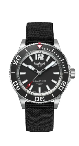 Hanhart - AQUASPHERE Matte Black, 42 mm, Hook Strap™