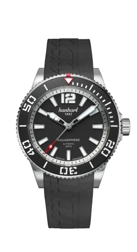 Hanhart - AQUASPHERE Matte Black, 42 mm, guma