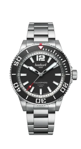 Hanhart - AQUASPHERE Matte Black, 42 mm, bransoleta